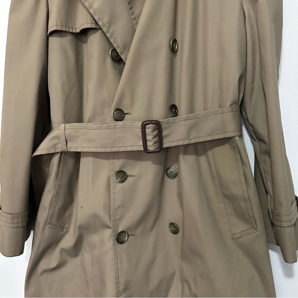 Vintage LONDON FOG Maincoats Mens Removable Liner Belted Trench Overcoat 42 Reg - Picture 2 of 16